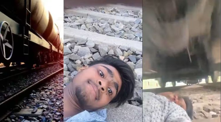 வைரலாகும் ஆபத்தான சாகசம்: ஓடும் ரயிலுக்கு கீழே படுத்து வீடியோ எடுத்த இளைஞர்